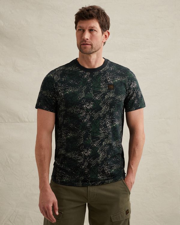 T-shirt en jersey flammé avec imprimé intégral – Black Indigo – T-shirts | PME LEGEND