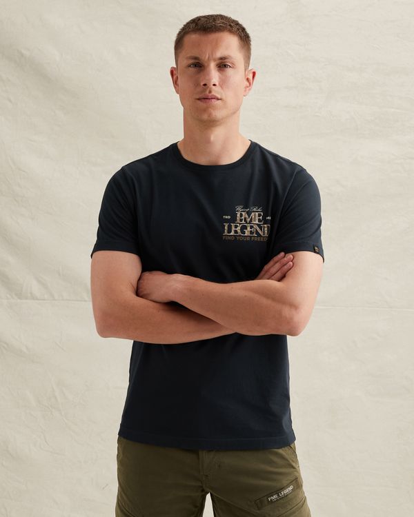T-Shirt aus Jersey mit kleinem Artwork – Black Indigo – T-Shirts | PME LEGEND