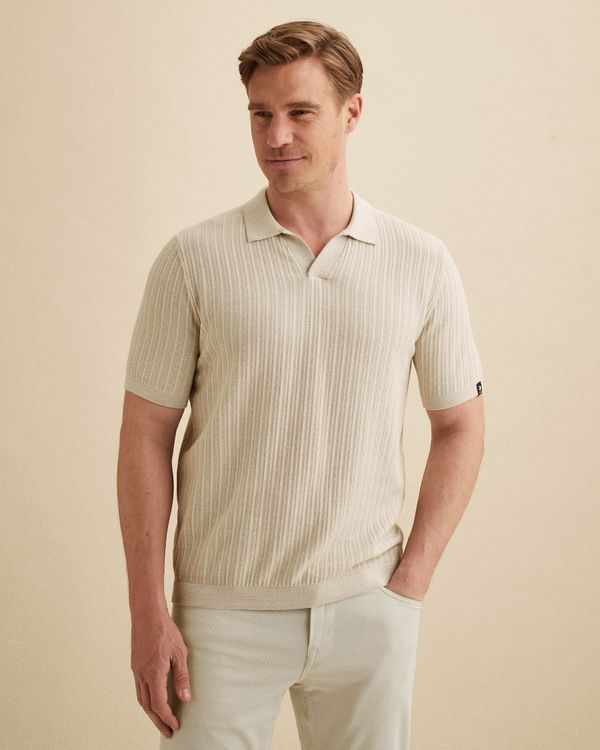 Polo shirt in cotton/linen blend – Brown – Polo shirts | VANGUARD