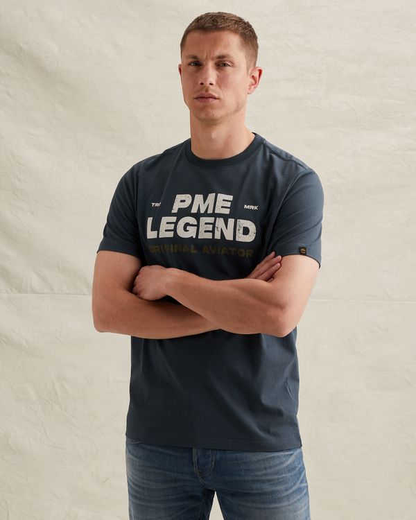 T-shirt with rugged artwork on the chest – Black Indigo – T-shirts | PME LEGEND