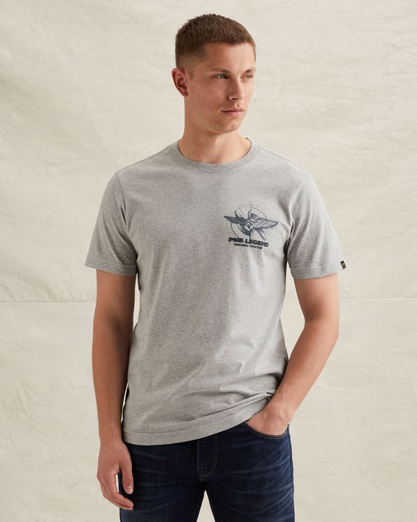 T-shirt in jersey with small artwork on the chest – Grey Comfort Denim – T-shirts | PME LEGEND