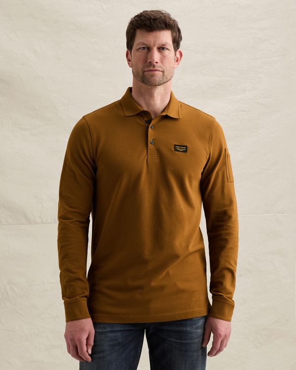 Polo American Classic à manches longues avec poche de vol – Brown – Polos | PME LEGEND