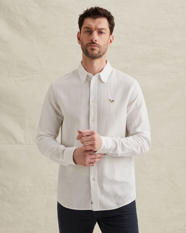 Shirt in cotton/linen with garment-dye wash – Snow White – Casual shirts | PME LEGEND