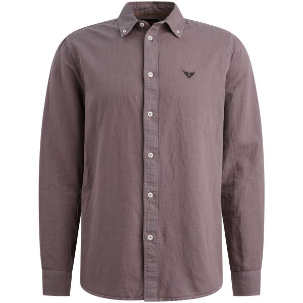 Hemd aus Baumwolle/Leinen mit Garment-Dye-Waschung – Burnshed Lilac – Casual-Hemden | PME LEGEND