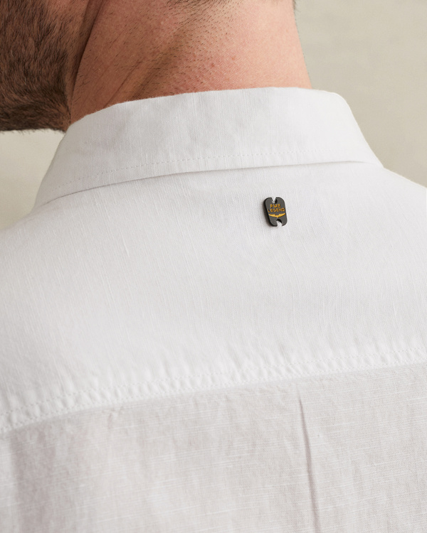 Overhemd van katoen/linnen met garment-dye wassing