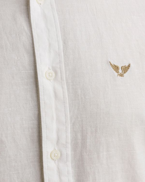 Overhemd van katoen/linnen met garment-dye wassing