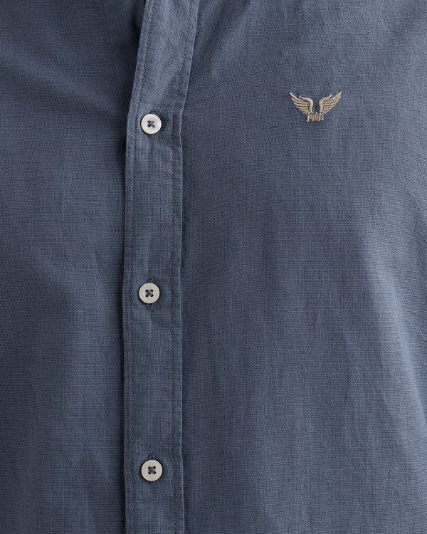 Overhemd van katoen/linnen met garment-dye wassing