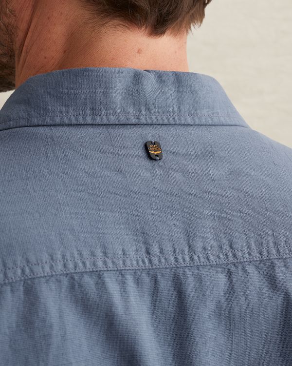 Overhemd van katoen/linnen met garment-dye wassing