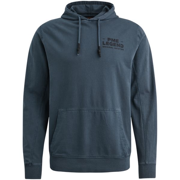 Hoodie with garment-dye wash and artwork – Black Indigo – Hoodies | PME LEGEND