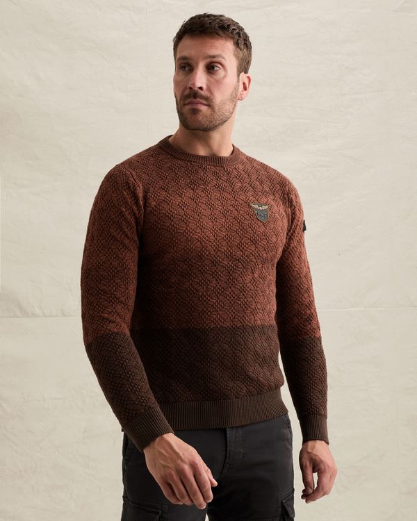 Pullover with gradient and tape detail – Brown – Pullovers | PME LEGEND
