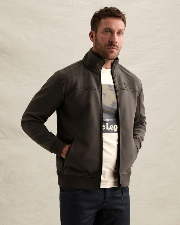 Sweat jacket with zipper closure and quilted pattern – Weeping Willow – Sweatshirts | PME LEGEND