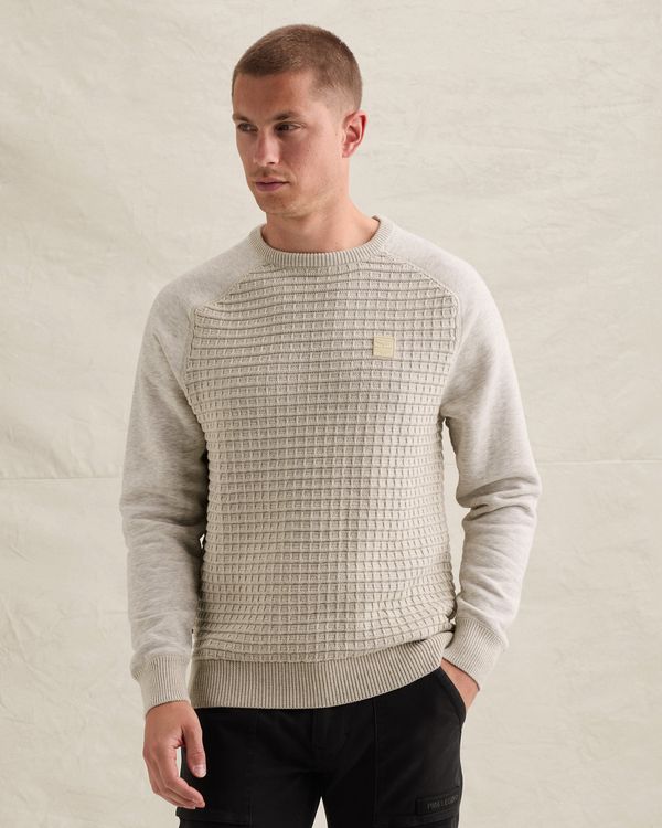 Pull avec structure gaufrée et manches raglan – Grey Comfort Denim – Pulls | PME LEGEND
