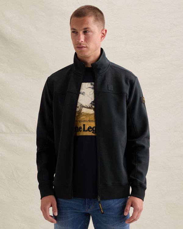 Veste en sweat avec fermeture zippée et motif matelassé – Black Indigo – Sweatshirts | PME LEGEND