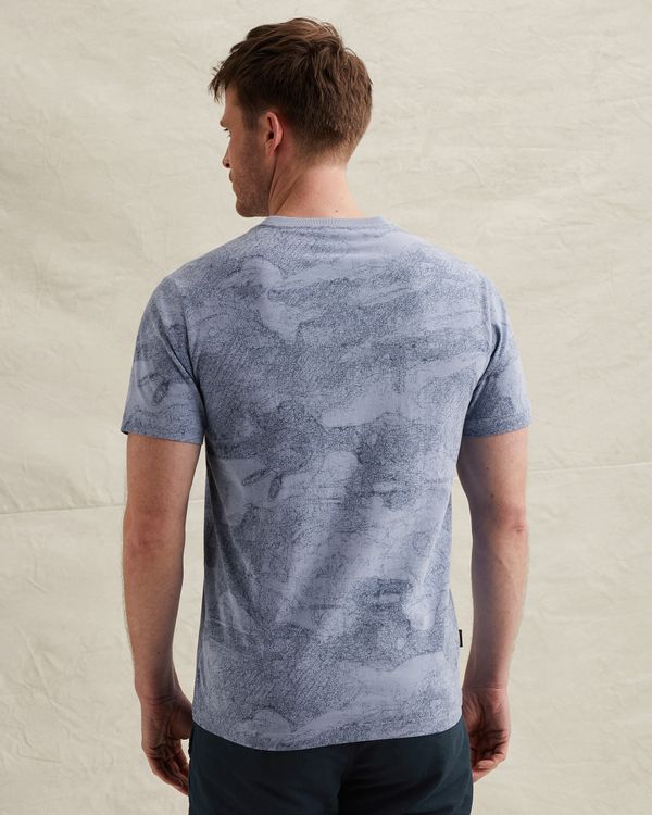 T-shirt in soft jersey with allover print – Black Indigo – T-shirts | PME LEGEND