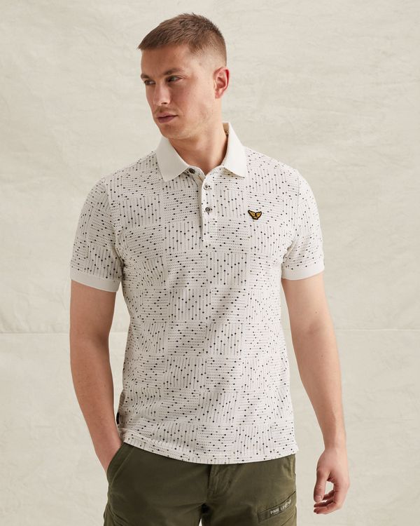 Polo shirt in fine piqué with allover print – Snow White – Polo shirts | PME LEGEND