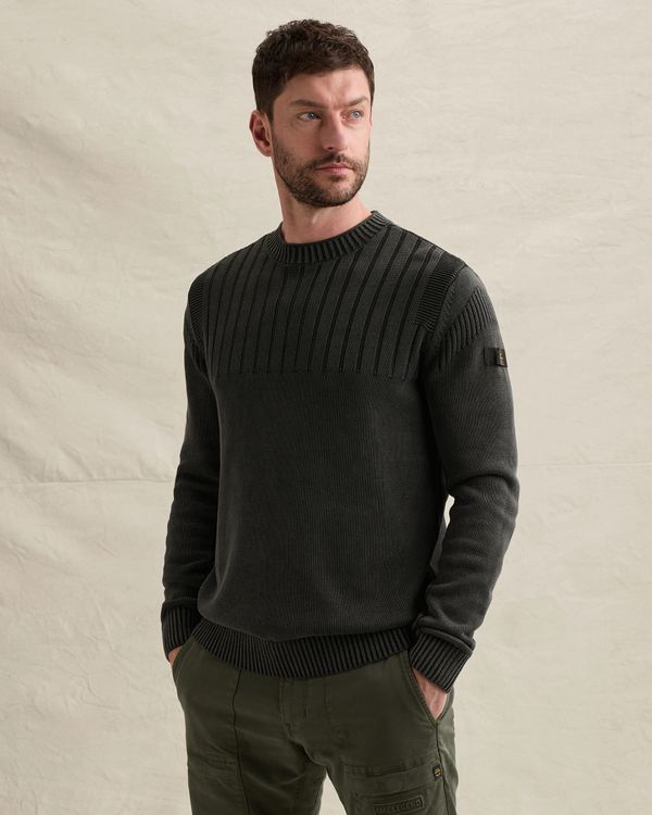 Pullover with garment-dye wash and stone-washed look – Brown – Pullovers | PME LEGEND