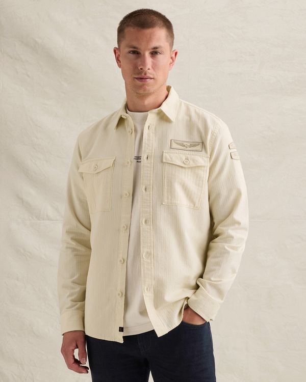 Overhemd van 100% katoen met borstzakken en badge – Castle Wall – Casual overhemden | PME LEGEND