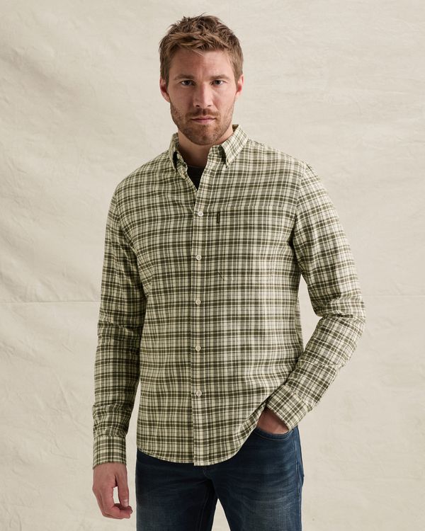 Shirt with allover check pattern and herringbone texture – Weeping Willow – Casual shirts | PME LEGEND