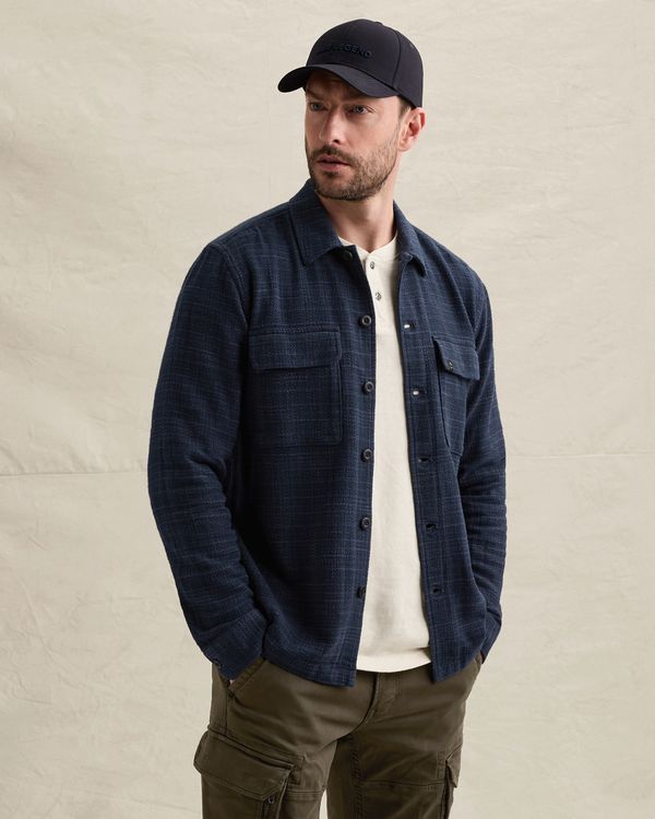 Overshirt in two-tone cotton slub – Black Indigo – Casual shirts | PME LEGEND