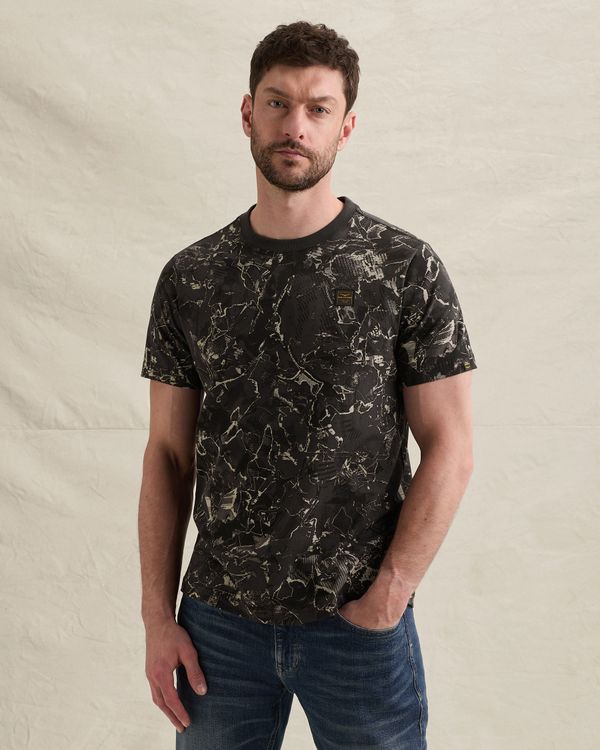 T-shirt in 100% cotton jersey with allover print – Brown – T-shirts | PME LEGEND
