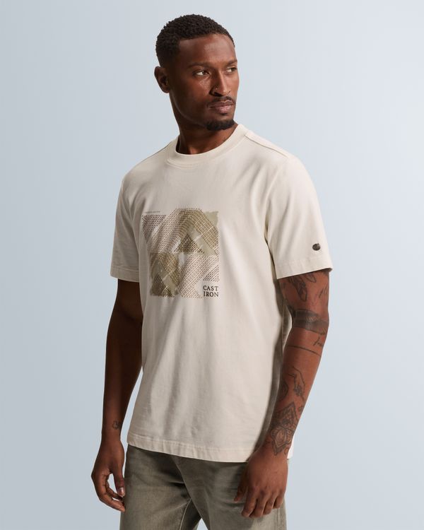 T-shirt with mixed-technique chest graphic – Castle Wall – T-shirts | CAST IRON