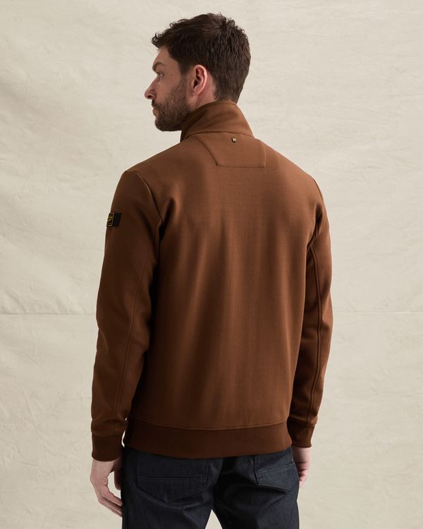 Sweat jacket with zipper closure and quilted pattern – Brown – Sweatshirts | PME LEGEND