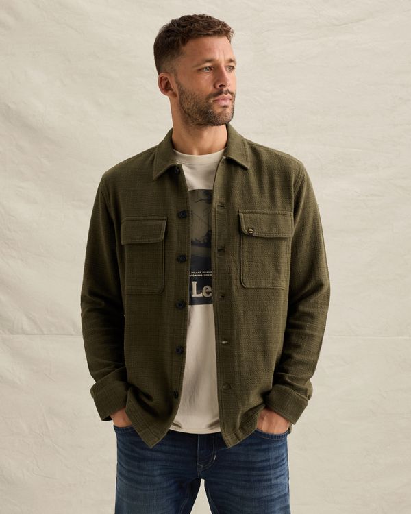 Overshirt in two-tone cotton slub – Weeping Willow – Casual shirts | PME LEGEND
