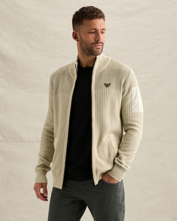Cardigan with zipper closure and flight pocket – Castle Wall – Cardigans | PME LEGEND