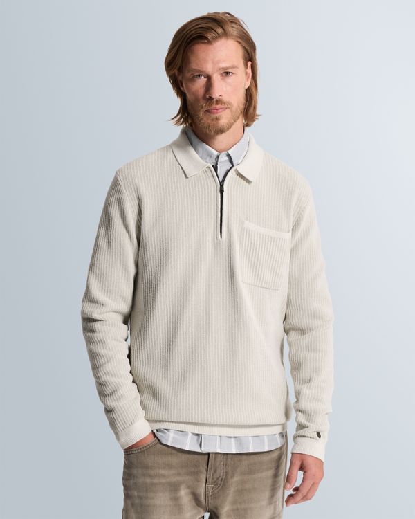 Pullover with zip polo collar and chest pocket – Castle Wall – Pullovers | CAST IRON