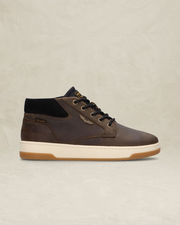 Porter sneaker in waxed leather – Grey Comfort Denim – Sneakers | PME LEGEND