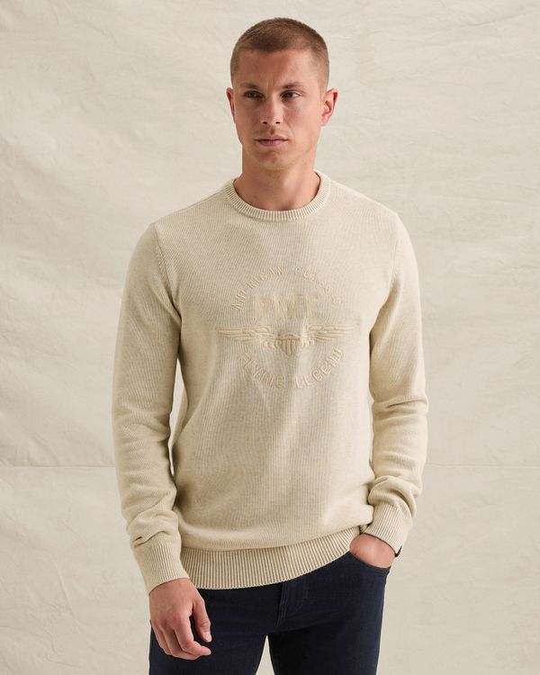 Pullover mit Rundhalsausschnitt und Artwork – Grey Comfort Denim – Pullover | PME LEGEND