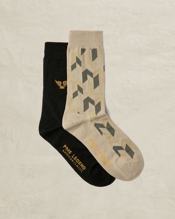 2-pack socks with allover print – Castle Wall – Socks | PME LEGEND
