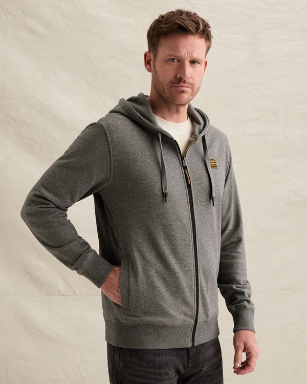 Zip-up-Hoodie mit Seitentaschen – Grey Comfort Denim – Hemdjacken | PME LEGEND