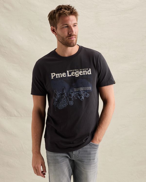 T-shirt in 100% cotton jersey with large artwork – Brown – T-shirts | PME LEGEND