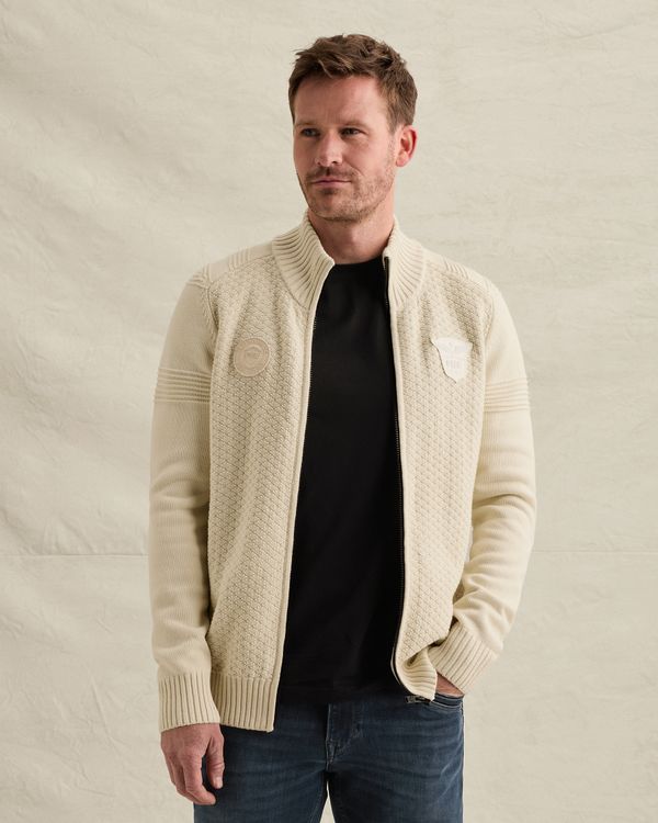 Cardigan with zipper closure and raglan sleeves – Castle Wall – Cardigans | PME LEGEND