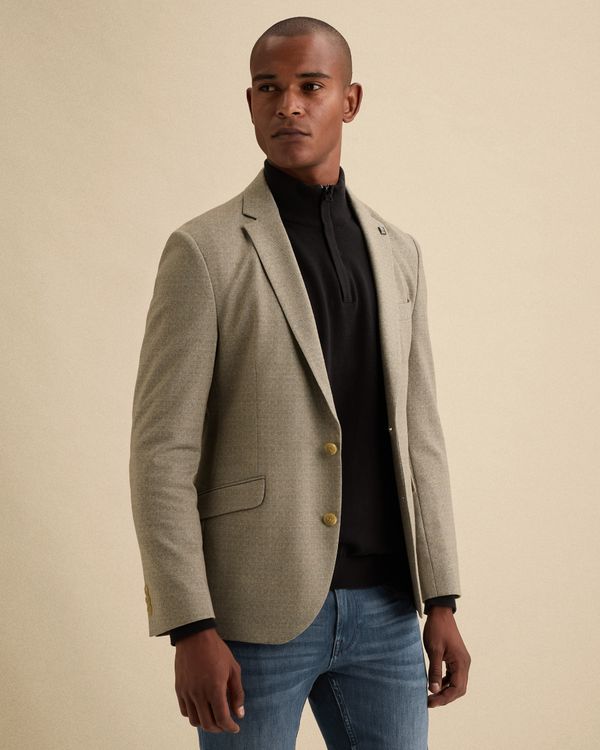 Scura blazer met allover print – Brown – Heren blazers | VANGUARD