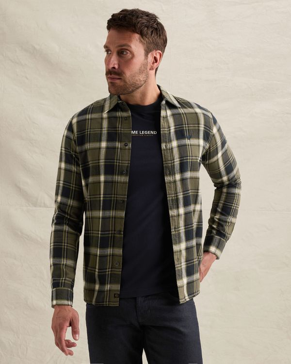 Shirt with lumberjack check pattern and embroidered logo – Weeping Willow – Casual shirts | PME LEGEND