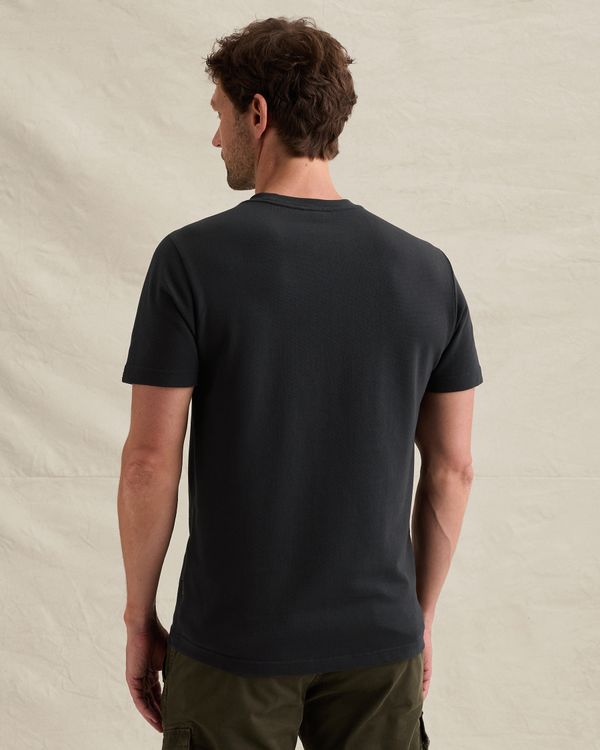 T-shirt with small artwork and waffle texture – Black Indigo – T-shirts | PME LEGEND