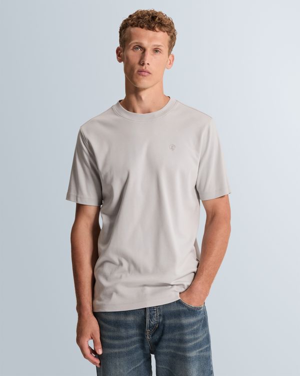 Regular fit T-shirt in interlock jersey – Grey Comfort Denim – Heren t-shirts | CAST IRON