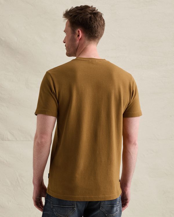 T-shirt with small artwork and waffle texture – Brown – T-shirts | PME LEGEND