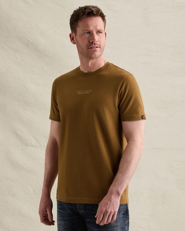 T-shirt with small artwork and waffle texture – Brown – T-shirts | PME LEGEND