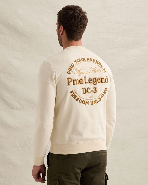 Sweatshirt in peached fleece with artwork – Castle Wall – Sweatshirts | PME LEGEND