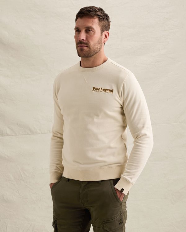 Sweatshirt in peached fleece with artwork – Castle Wall – Sweatshirts | PME LEGEND