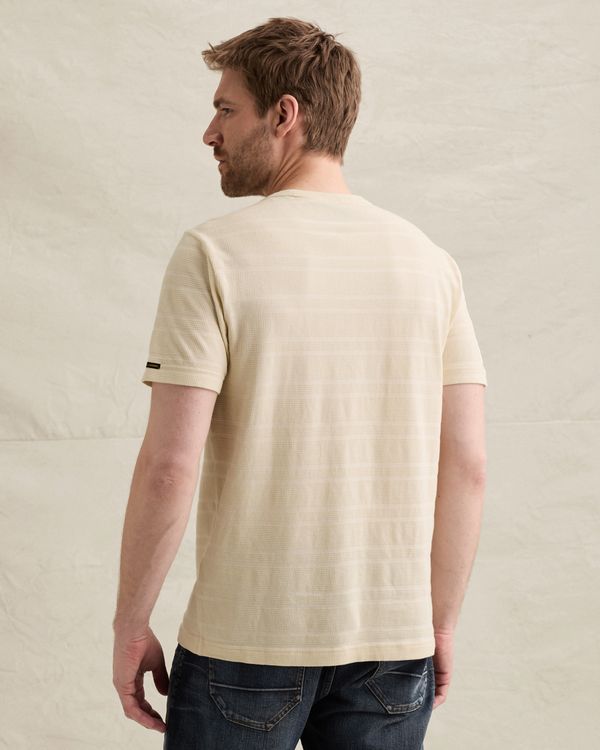 T-shirt with stripe pattern and waffle texture – Castle Wall – T-shirts | PME LEGEND