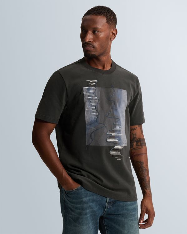Regular fit T-shirt with artwork – Grey Comfort Denim – Heren t-shirts | CAST IRON