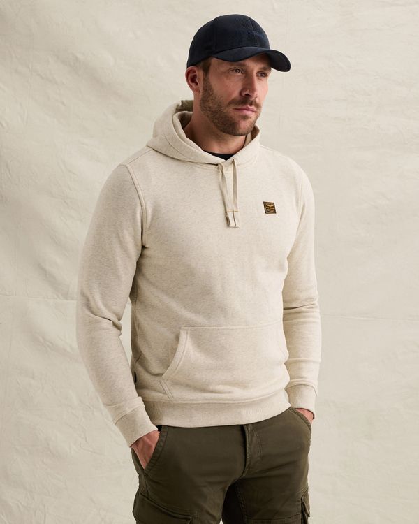 Hoodie with rubber badge and kangaroo pocket – Castle Wall – Hoodies | PME LEGEND