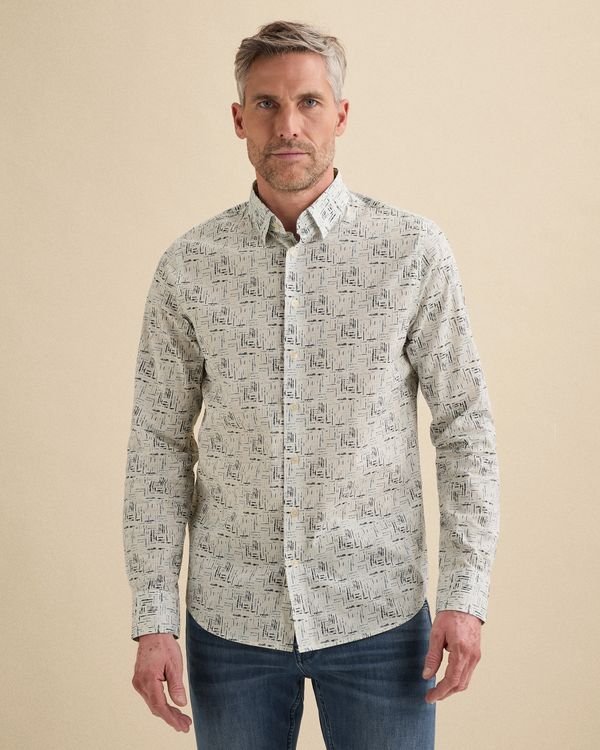 Shirt in poplin with stretch and allover print – Snow White – Casual shirts | VANGUARD