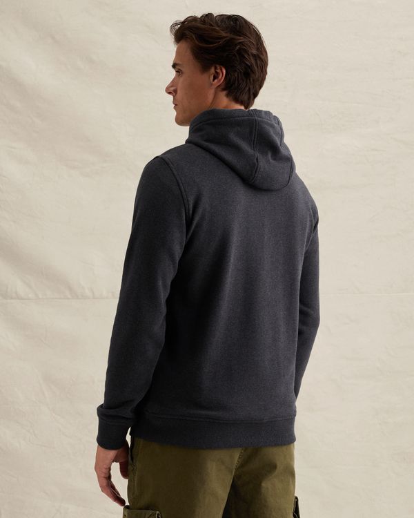 Hoodie with rubber badge and kangaroo pocket – Black Indigo – Hoodies | PME LEGEND