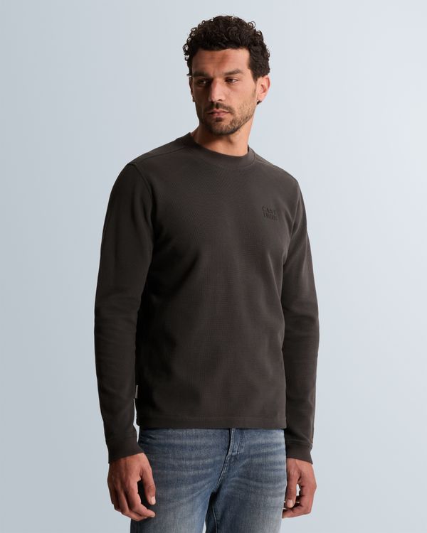 Regular fit T-shirt with long sleeves – Grey Comfort Denim – Heren t-shirts | CAST IRON