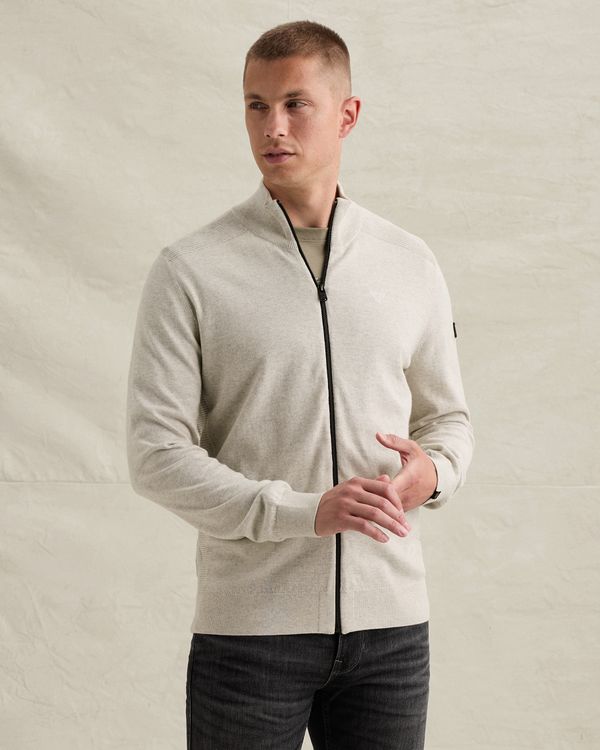 Cardigan in 100% cotton with zipper closure – Castle Wall – Cardigans | PME LEGEND